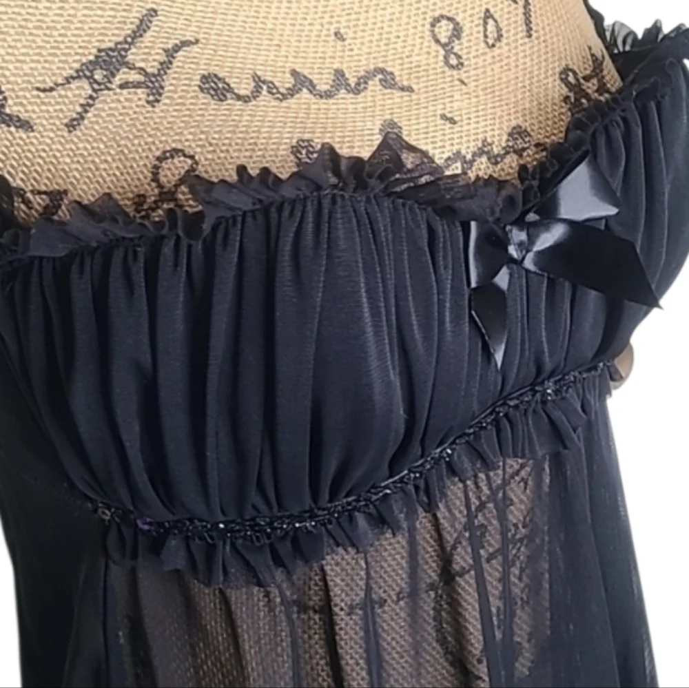 Fredericks of Hollywood Black Sheer Babydoll